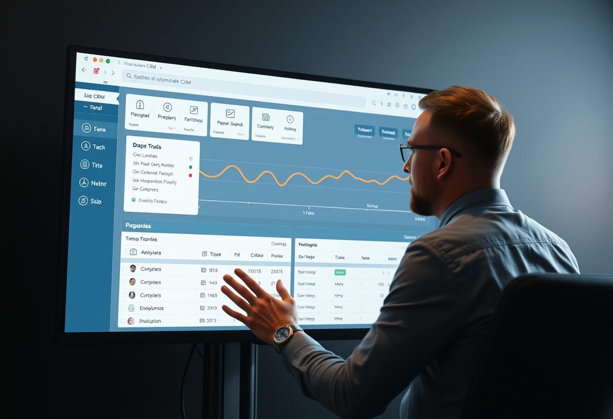 Custom CRM dashboard on a laptop screen