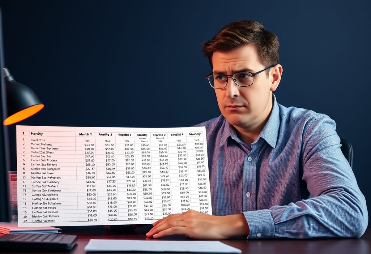 Stack of subscription invoices on a desk
