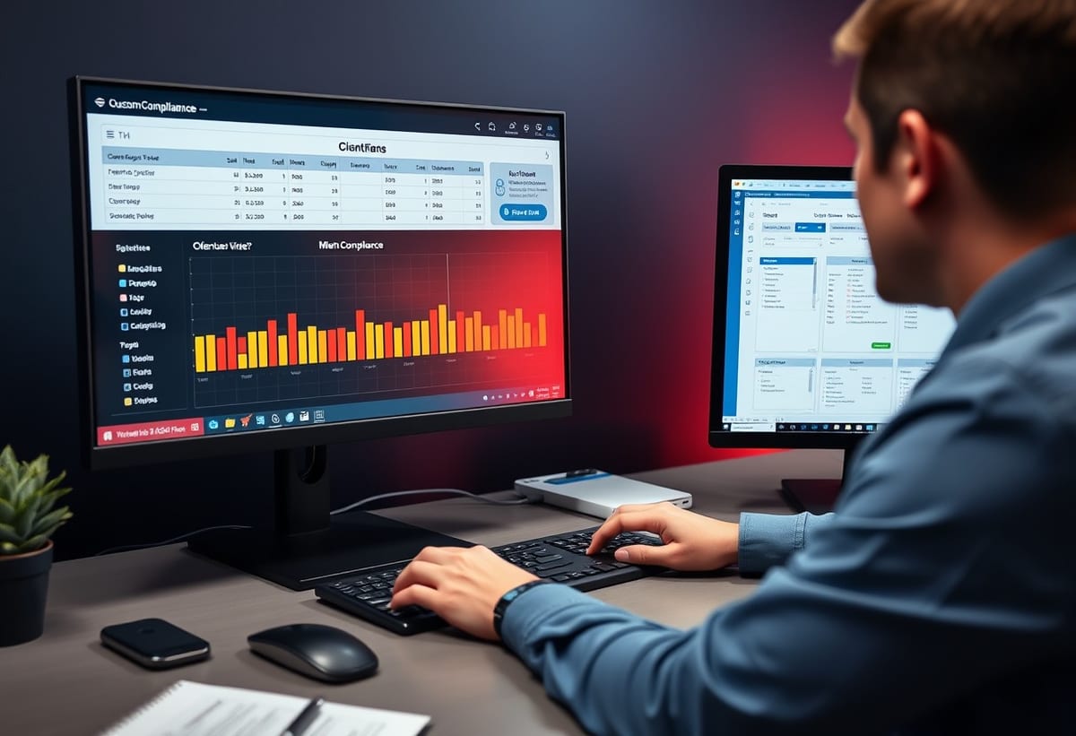 Accountant working with practice management software
