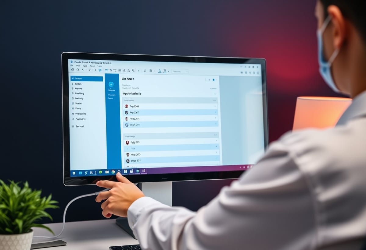 Healthcare patient management dashboard on screen